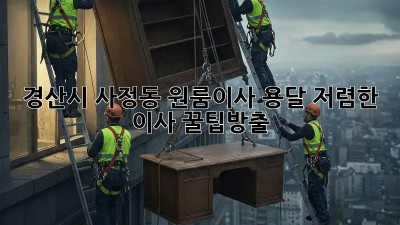 경산시 사정동 원룸이사 용달! 저렴한 이사 꿀팁大방출 ✨