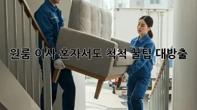 원룸 이사, 혼자서도 척척! 꿀팁 대방출!